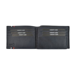 Daston 096 Ανδρικό Δερμάτινο Πορτοφόλι με RFID Μπλε