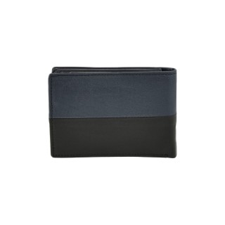 Daston 059 Ανδρικό Δερμάτινο Πορτοφόλι Μαύρο/Μπλε