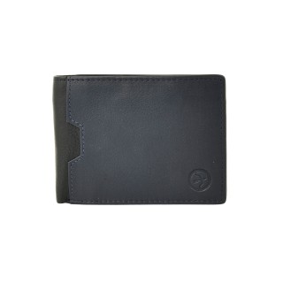 Daston 114 Ανδρικό Δερμάτινο Πορτοφόλι Μαύρο/Μπλε