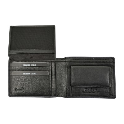 Daston 114 Ανδρικό Δερμάτινο Πορτοφόλι Μαύρο/Μπλε