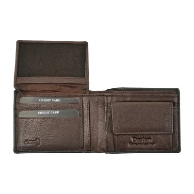 Daston 114 Ανδρικό Δερμάτινο Πορτοφόλι Καφέ/Μαύρο
