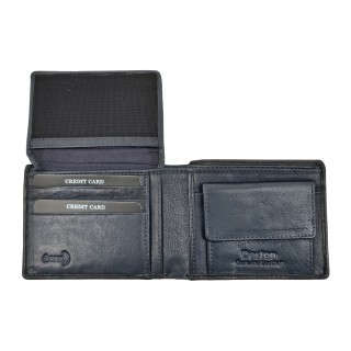 Daston 114 Ανδρικό Δερμάτινο Πορτοφόλι Μπλε/Μαύρο