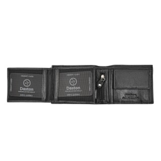 Daston 110 Ανδρικό Δερμάτινο Πορτοφόλι Μαύρο