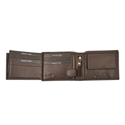 Daston 110 Ανδρικό Δερμάτινο Πορτοφόλι Καφέ