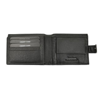 Daston 116 Ανδρικό Δερμάτινο Πορτοφόλι Μαύρο