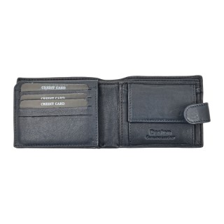 Daston 116 Ανδρικό Δερμάτινο Πορτοφόλι Μπλε