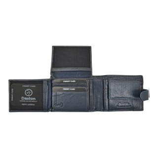Daston 116 Ανδρικό Δερμάτινο Πορτοφόλι Μπλε
