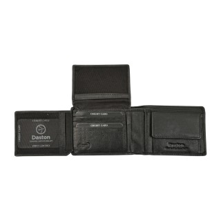 Daston 112 Ανδρικό Δερμάτινο Πορτοφόλι Μαύρο