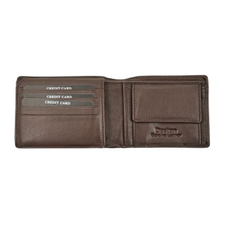 Daston 112 Ανδρικό Δερμάτινο Πορτοφόλι Καφέ