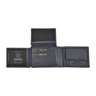 Daston 112 Ανδρικό Δερμάτινο Πορτοφόλι Μπλε
