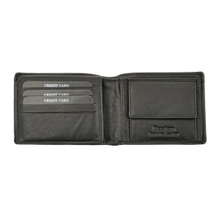 Daston 111 Ανδρικό Δερμάτινο Πορτοφόλι Μαύρο