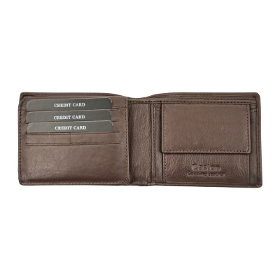 Daston 111 Ανδρικό Δερμάτινο Πορτοφόλι Καφέ