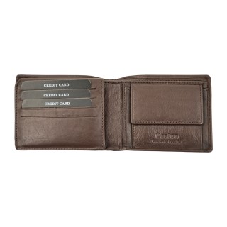 Daston 111 Ανδρικό Δερμάτινο Πορτοφόλι Καφέ