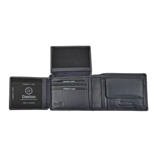 Daston 111 Ανδρικό Δερμάτινο Πορτοφόλι Μπλε