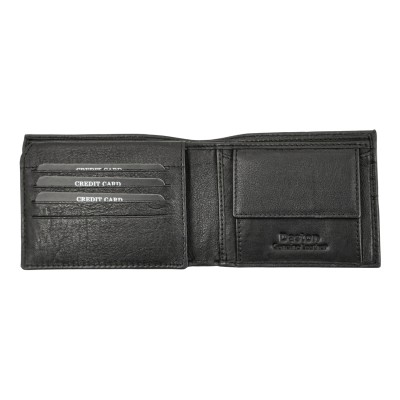 Daston 115 Ανδρικό Δερμάτινο Πορτοφόλι Μαύρο
