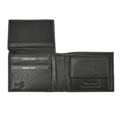 Daston 115 Ανδρικό Δερμάτινο Πορτοφόλι Μαύρο