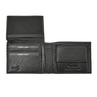 Daston 115 Ανδρικό Δερμάτινο Πορτοφόλι Μαύρο