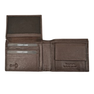 Daston 115 Ανδρικό Δερμάτινο Πορτοφόλι Καφέ