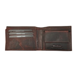 Daston 117 Ανδρικό Δερμάτινο Πορτοφόλι Καφέ