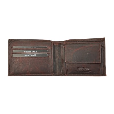 Daston 118 Ανδρικό Δερμάτινο Πορτοφόλι Καφέ