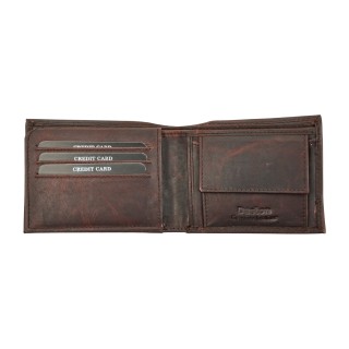 Daston 118 Ανδρικό Δερμάτινο Πορτοφόλι Καφέ