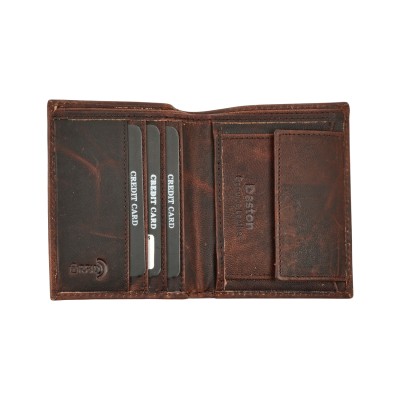 Daston 119 Ανδρικό Δερμάτινο Πορτοφόλι Καφέ