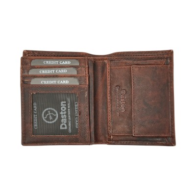 Daston 120 Ανδρικό Δερμάτινο Πορτοφόλι Καφέ