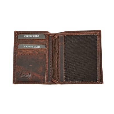 Daston 120 Ανδρικό Δερμάτινο Πορτοφόλι Καφέ