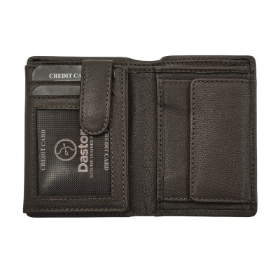 Daston 053 Ανδρικό Δερμάτινο Πορτοφόλι Καφέ