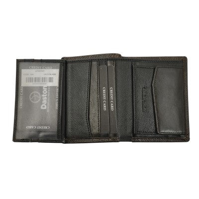 Daston 085 Ανδρικό Δερμάτινο Πορτοφόλι Μαύρο