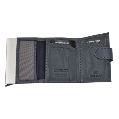 Daston 040 Ανδρικό Δερμάτινο Πορτοφόλι Μπλε