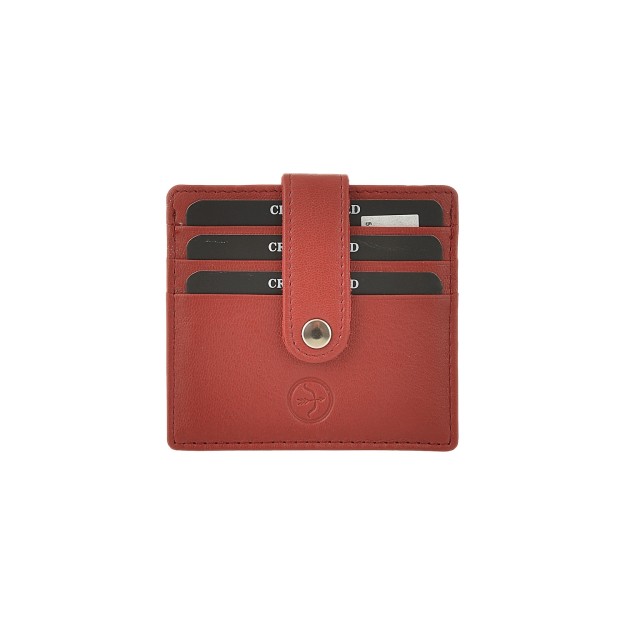 Daston 095 Ανδρικό Δερμάτινο Πορτοφόλι Καρτών Κόκκινο