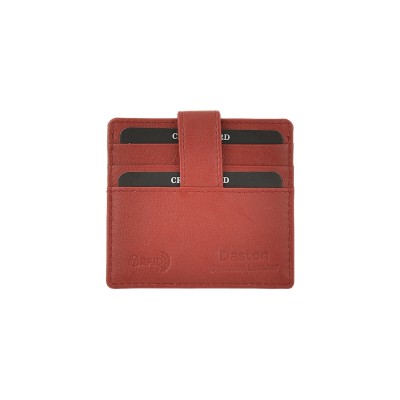 Daston 095 Ανδρικό Δερμάτινο Πορτοφόλι Καρτών Κόκκινο