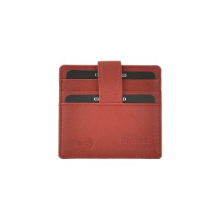 Daston 095 Ανδρικό Δερμάτινο Πορτοφόλι Καρτών Κόκκινο