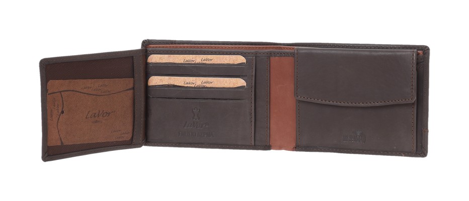 Lavor 1-6170 Δερμάτινο Ανδρικό Πορτοφόλι με RFID Καφέ