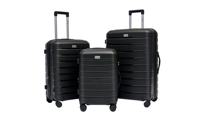 Lavor Σετ Βαλίτσες Ταξιδιού Σκληρές Μαύρες με 4 ρόδες 1-608 + Δώρο Tracker Εντοπισμού