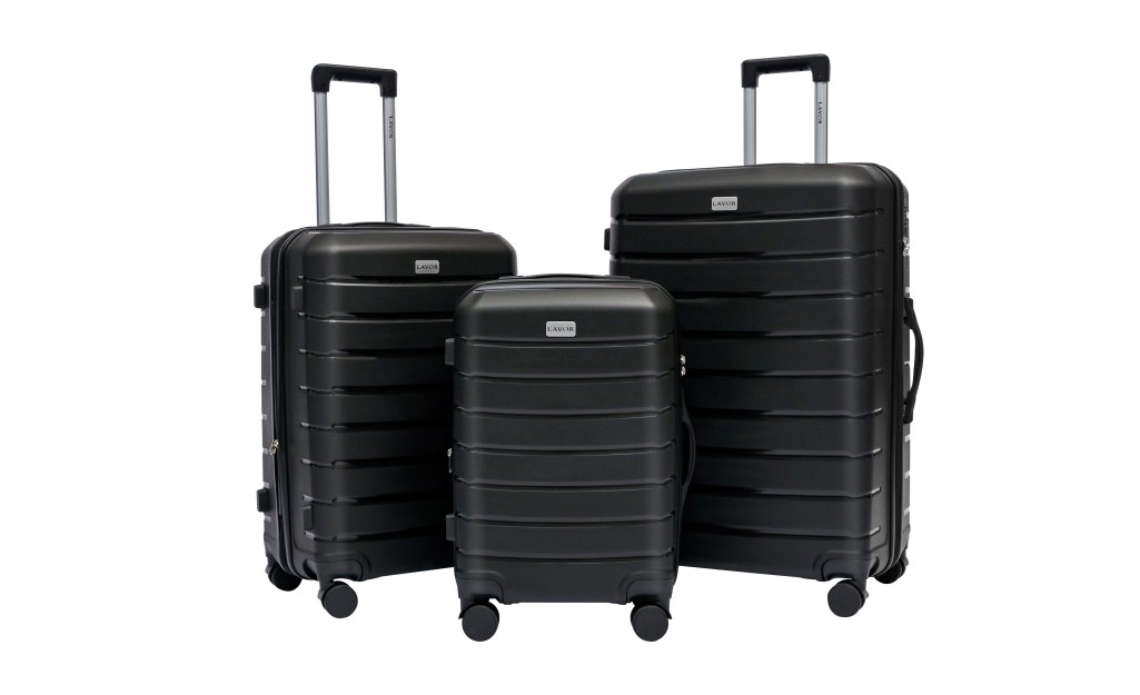 Lavor Σετ Βαλίτσες Ταξιδιού Σκληρές Μαύρες με 4 ρόδες 1-608 + Δώρο Tracker Εντοπισμού