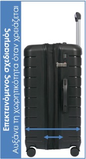 Lavor Σετ Βαλίτσες Ταξιδιού Σκληρές Μαύρες με 4 ρόδες 1-608 + Δώρο Tracker Εντοπισμού