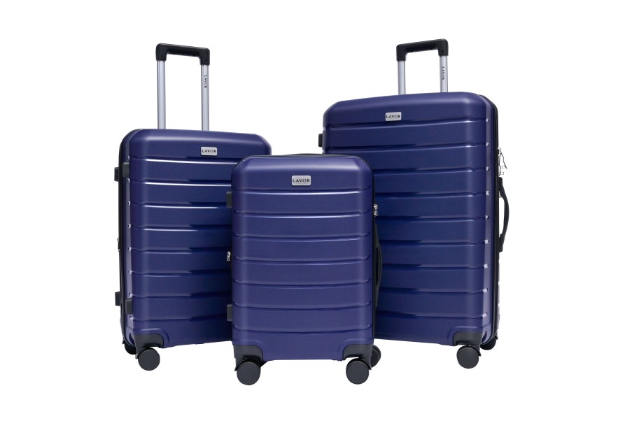 Lavor Σετ Βαλίτσες Ταξιδιού Σκληρές Μπλε με 4 ρόδες 1-608 + Δώρο Tracker Εντοπισμού