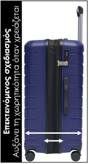 Lavor Σετ Βαλίτσες Ταξιδιού Σκληρές Μπλε με 4 ρόδες 1-608 + Δώρο Tracker Εντοπισμού