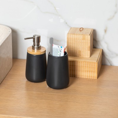 ESTIA ΠΟΤΗΡΑΚΙ ΜΠΑΝΙΟΥ BAMBOO ESSENTIALS ΔΟΛΟΜΙΤΗ ΜΑΥΡΟ