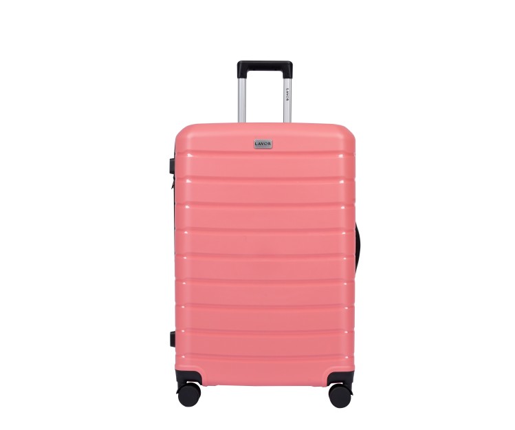 Lavor Μεγάλη Βαλίτσα Ταξιδιού Σκληρή Ροζ με 4 Ρόδες Ύψους 75εκ. 1-608 + Δώρο Tracker Εντοπισμού