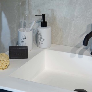 ESTIA ΠΟΤΗΡΑΚΙ ΜΠΑΝΙΟΥ LINE ART ΛΕΥΚΟ