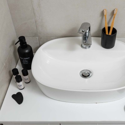 ESTIA ΠΟΤΗΡΑΚΙ ΜΠΑΝΙΟΥ MYST STONEWARE ΜΑΥΡΟ