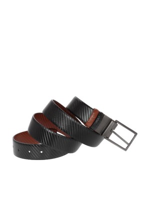 Lavor 1-106 Ανδρική Ζώνη Δερμάτινη Διπλής Όψης Μαύρο/Καφέ 130cm