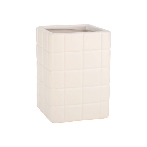 ESTIA ΠΟΤΗΡΑΚΙ ΜΠΑΝΙΟΥ TILES ΚΕΡΑΜΙΚΟ 7.5x7.5x11cm ΛΕΥΚΟ