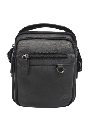 Daston 004 Ανδρικό Δερμάτινο Τσαντάκι Ώμου/Χιαστί Μαύρο