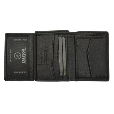 Daston 029 Ανδρικό Δερμάτινο Πορτοφόλι Μαύρο