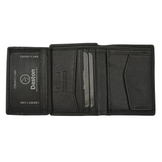 Daston 029 Ανδρικό Δερμάτινο Πορτοφόλι Μαύρο