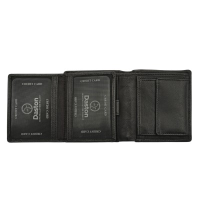 Daston 032 Ανδρικό Δερμάτινο Πορτοφόλι Μαύρο